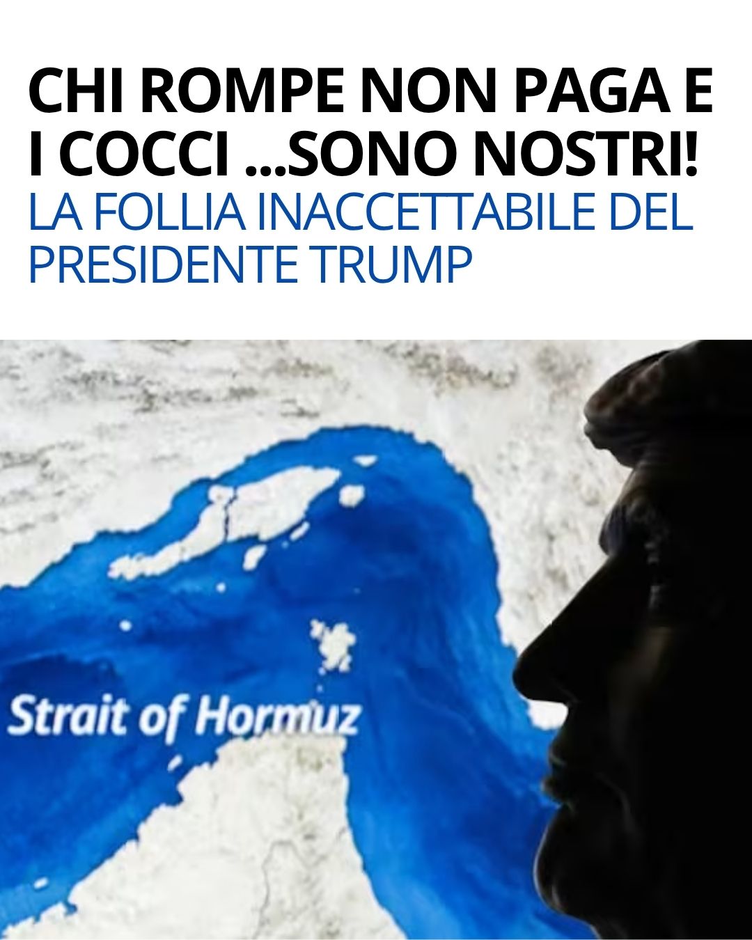 CHI ROMPE NON PAGA E I COCCI …SONO NOSTRI!  LA FOLLIA INACCETTABILE DEL PRESIDENTE TRUMP